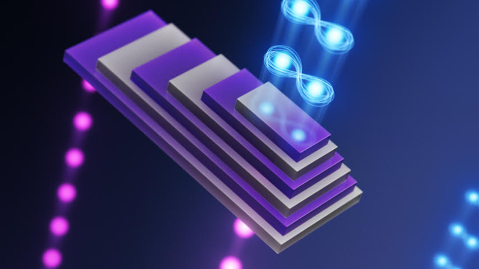 Graphic of entangled photon chip. 