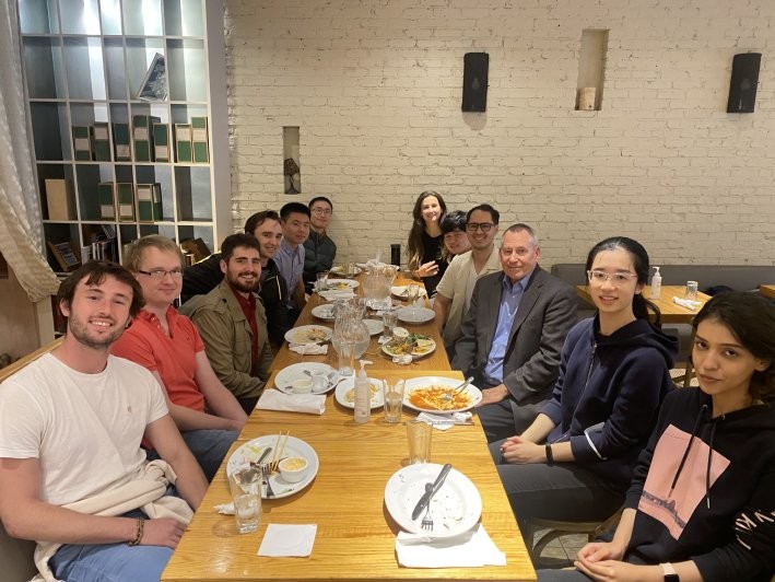 John Preskill took the time to have lunch with a group of undergraduate students, master's students, PhD students, and postdocs while he was at Columbia University. John Preskill, Richard P. Feynman Professor of Physics at the California Institute of Technology, with students and postdocs at lunch