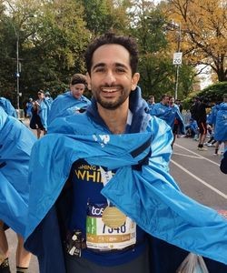 Mousavi after finishing the New York City Marathon Hamoon Mousavi after finishing the New York City Marathon