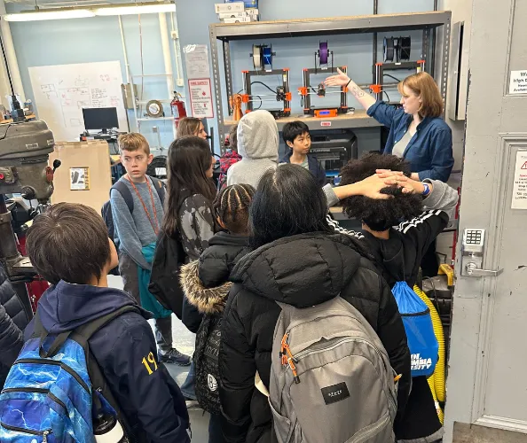 Clara Wilson shows off the Design Lab