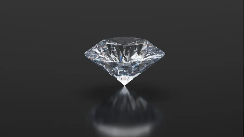 Diamond on a black background. 