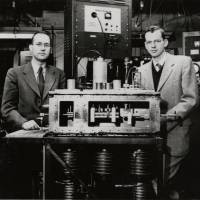 Townes and Gordon with the first MASER